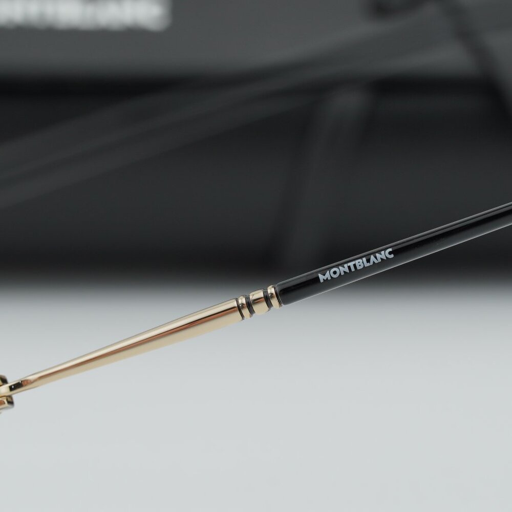 Montblanc MB0130O 002 Square Eyeglasses – Gold 53mm - Picture 7 of 9